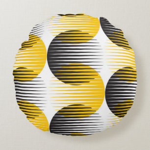 Moderne Linien und kreisgeometrisch nahtlose Muste Rundes Kissen