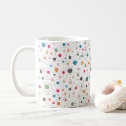 Moderne Linien und Punkte Kaffeetasse (Mit Donut)