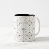 Moderne Linien zeichnend Blume Muster Tasse (VorderseiteRechts)