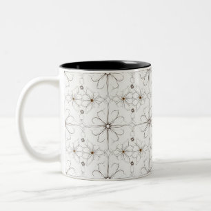 Moderne Linien zeichnend Blume Muster Tasse
