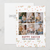Moderne Linienkunst Blumen Happy Easter 6 Foto Feiertagskarte (Vorne/Hinten)