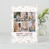 Moderne Linienkunst Blumen Happy Easter 6 Foto Feiertagskarte (Stehend Vorderseite)