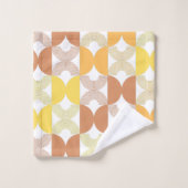 Moderne Linienkunst des 19. Jahrhunderts braun und Badhandtuch Set (Waschlappen)