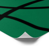 Moderne Linienkunst in Grün und Schwarz Poster (Ecke)