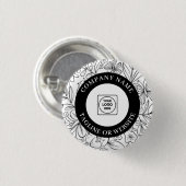 Moderne Linienkunst-Logo mit bearbeitbarem Textdes Button (Vorne & Hinten)