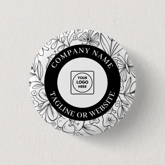 Moderne Linienkunst-Logo mit bearbeitbarem Textdes Button (Vorderseite)