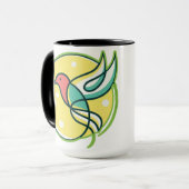 Moderne Linienkunst Vogel Tasse (Vorderseite Links)