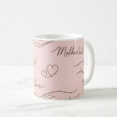 Moderne Linienkunst zum Muttertag Kaffeetasse (VorderseiteRechts)
