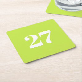 Moderne Linke Grün Geburtstag Jahr Rechteckiger Pappuntersetzer