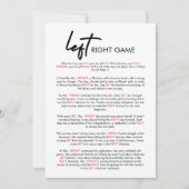 Moderne Links Game Card für Brautparty mit dem rec Einladung (Vorderseite)