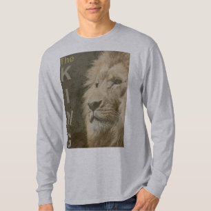 Moderne Lion Head Animal Template Mens Grau T-Shirt