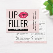 Moderne Lip Filler Aftercare Instructions Card (Schreibtisch)