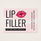 Moderne Lip Filler Aftercare Instructions Card (Vorderseite)
