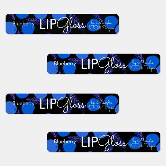 Moderne Lip Gloss Blueberry Branding Packing Etiketten (Gruppe)