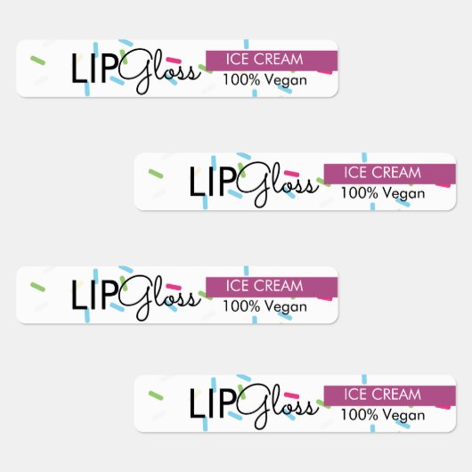 Moderne Lip Gloss Sprinkles Branding Packing Etiketten (Gruppe)