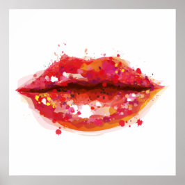 Moderne Lippen, bunte Make-up-Künstler, Schönheits Poster