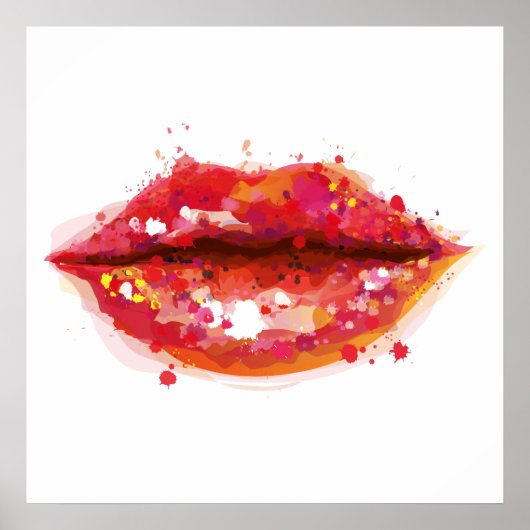 Moderne Lippen, bunte Make-up-Künstler, Schönheits Poster (Vorne)