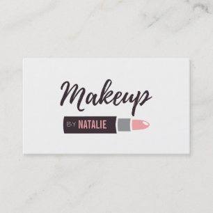 Moderne Lippenstift-Makeup-Typografie Visitenkarte