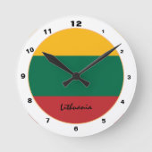 Moderne litauische Flagge & Litauen Trend / Design Runde Wanduhr (Vorderseite)