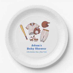 Moderne Little Slugger Baseball Sport Baby Shower  Pappteller