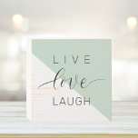 Moderne Live-Liebe lacht positives Motivation Zita Holzkisten Schild<br><div class="desc">Moderne Live-Liebe lacht positives Motivation Zitat</div>