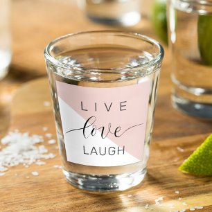 Moderne Live-Liebe lacht positives Motivation Zita Schnapsglas