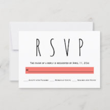 Moderne Living-Coral-Hochzeits-RSVP-Karte