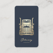Moderne Lkw-Fahrer Monogramm Elegant Blue Gold Visitenkarte (Vorderseite)