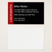 Moderne Locksmith Security Theme Business Card (Vorne & Hinten)