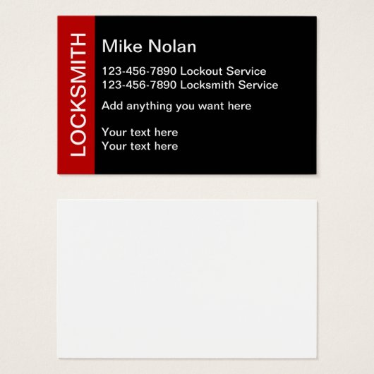 Moderne Locksmith Security Theme Business Card (Vorne & Hinten)