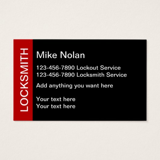 Moderne Locksmith Security Theme Business Card (Vorderseite)