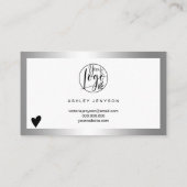 Moderne Logo-Bestellung für Silberfolie danke Visitenkarte (Rückseite)