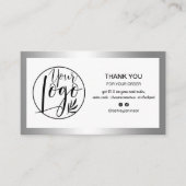 Moderne Logo-Bestellung für Silberfolie danke Visitenkarte (Vorderseite)