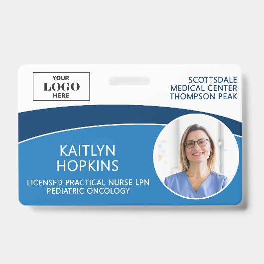 Moderne Logo-Foto-ID-Barcode-Krankenschwester-Name Ausweis (Vorderseite)