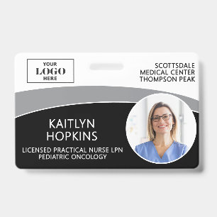 Moderne Logo-Foto-ID-Barcode-Krankenschwester-Name Ausweis