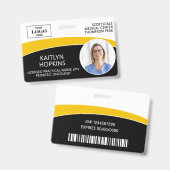 Moderne Logo-Foto-ID-Barcode-Krankenschwester-Name Ausweis (Vorder- & Rückseite)