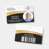 Moderne Logo-Foto-ID-Barcode-Mitarbeitername Ausweis (Vorder- & Rückseite)