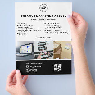 Moderne Logo Foto QR Marketing Geschäft Flyer