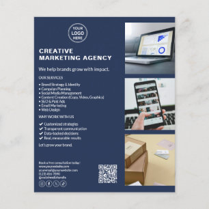 Moderne Logo-Marketing-Kreativgeschäft Navy Blau Flyer