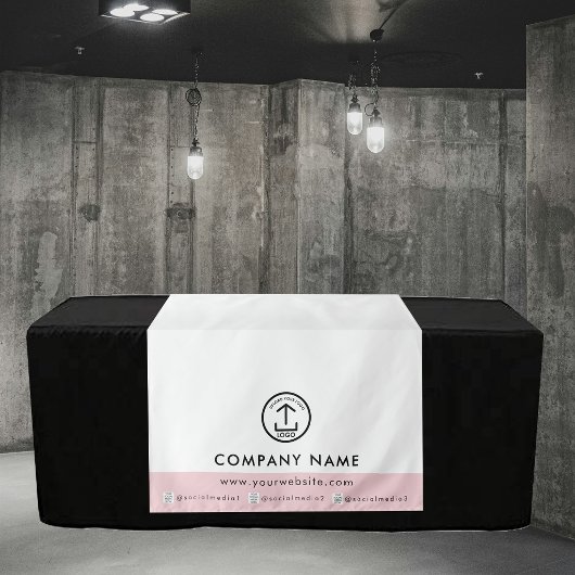 Moderne Logo Rosa Händler Event Display Tischläufe Wandteppich