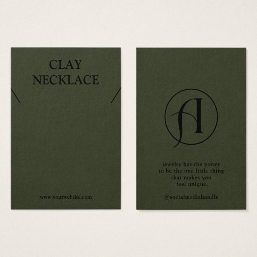 Moderne Logo-Schmuckkarte Nekklace-Display (Vorne & Hinten)