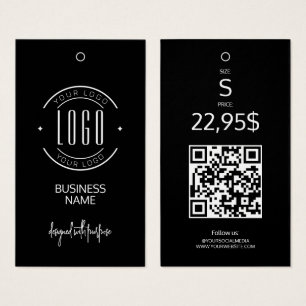 Moderne Logo Schwarz Weiß QR-Code Kleidungsanhänge