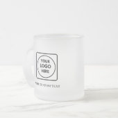 Moderne Logo-Text-Vorlage für Geschäfts Mug mit Fr Mattglastasse (Vorderseite Links)