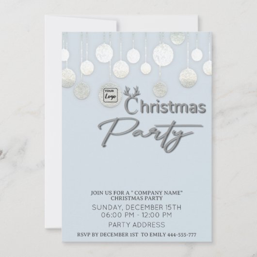 Moderne Logo-Typografie Firmenweihnachtsstift Part Einladung (Vorderseite)