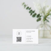 Moderne Logo- und QR-Code-Vorlage Mit uns verbinde Visitenkarte (Stehend Vorderseite)