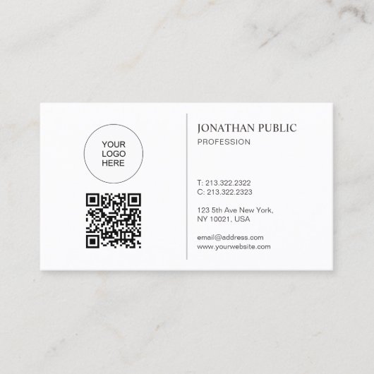 Moderne Logo- und QR-Code-Vorlage Mit uns verbinde Visitenkarte (Vorderseite)