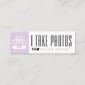 Moderne Logo-Visitenkarte für Fotografie Mini Visitenkarte (Vorderseite)