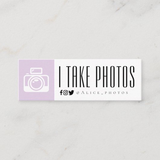 Moderne Logo-Visitenkarte für Fotografie Mini Visitenkarte (Vorderseite)