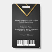 Moderne Logo-Vorlage Mitarbeiter-Foto-ID Ausweis (Rückseite)