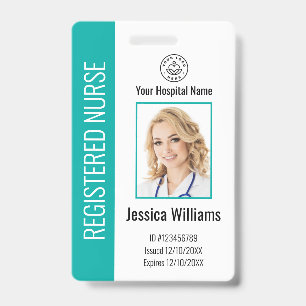 Moderne Logo-Vorlage Mitarbeiterfoto Name Krankens Ausweis